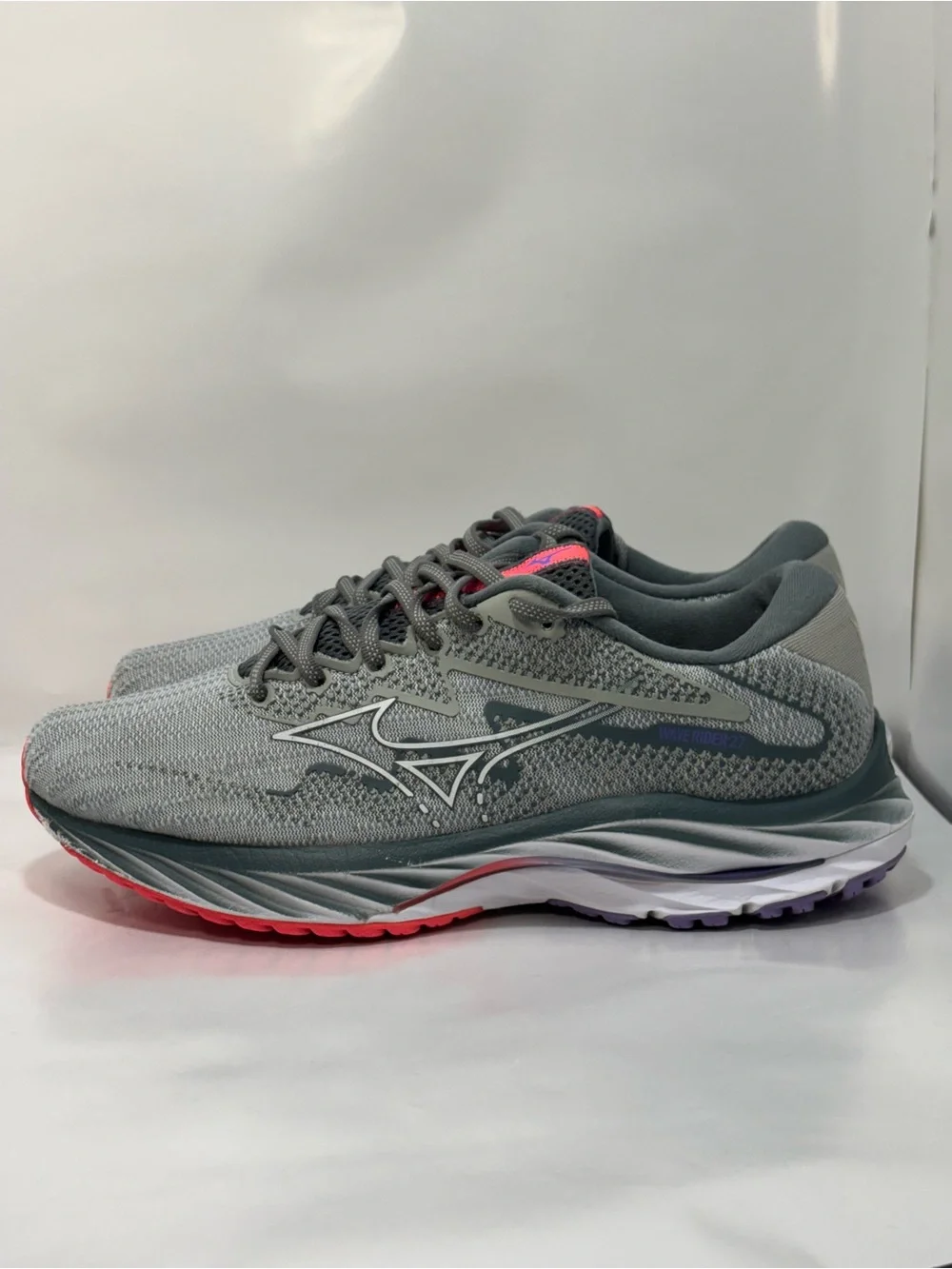 Mizuno Wave Rider 27 Women's Size 9 Gray/Pink Sneaker Running/Walking Shoe